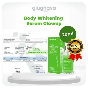 GLUGHAVA - BEST SELLER ( 20 ML )- Whitening Serum GlowUp -10% Niacinamide+ 3% Tranexamic Acid | Mencerahkan Menyamarkan Bekas Luka