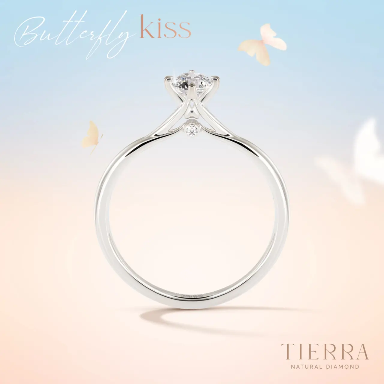 Nhẫn cầu hôn TIERRA Butterfly Kiss BCH7103 vàng 10k/ 14k/ 18k