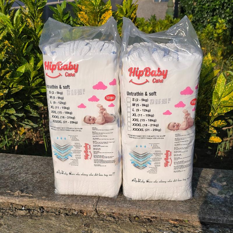 Combo 2 bịch 100 Tã bỉm Hip Baby Care loại đủ size cho bé yêu tã em bé