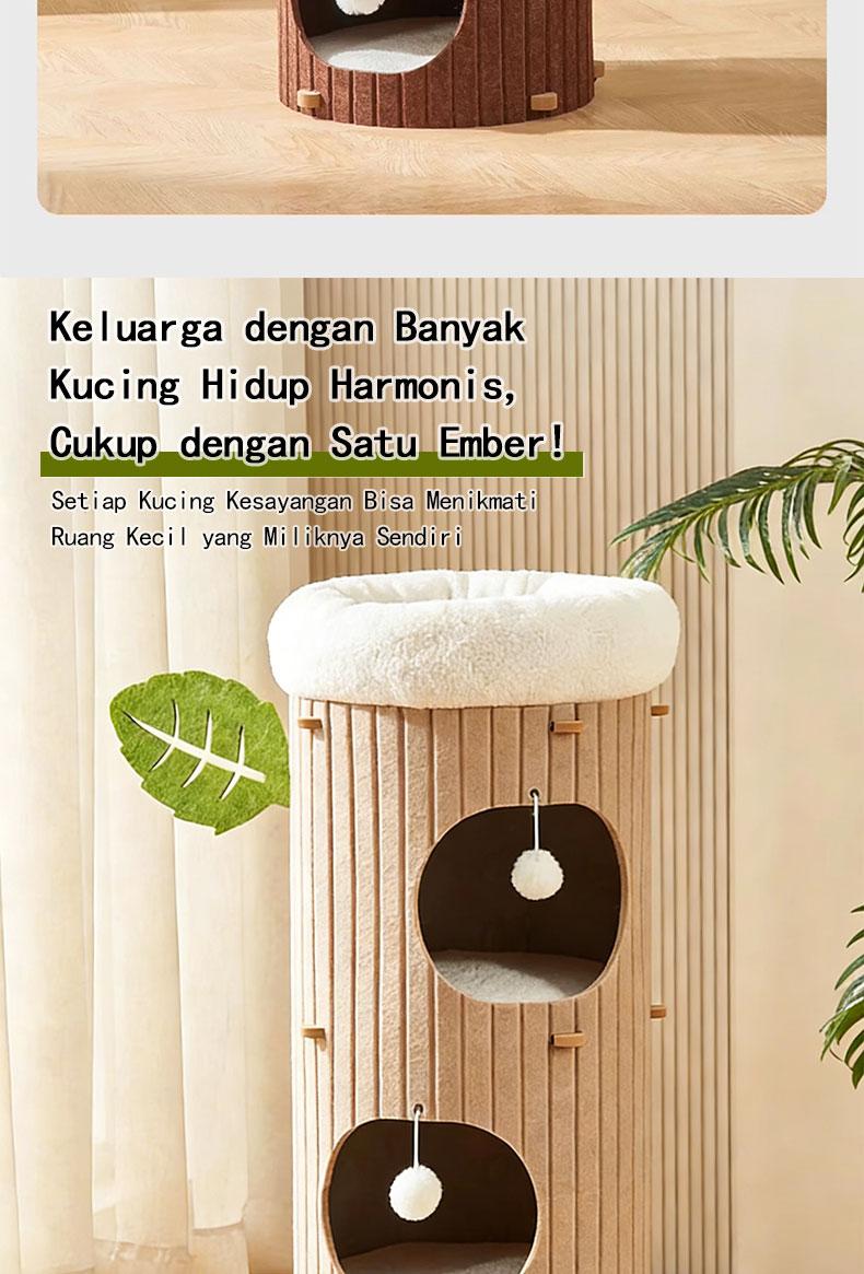 【SA FurBuddy】Kombinasi pohon kucing dan tempat tidur kucing (alas tidak termasuk), lubang pohon kucing berlapis-lapis, juga dapat digunakan sebagai tiang garukan, cocok untuk rumah tangga dengan banyak kucing.