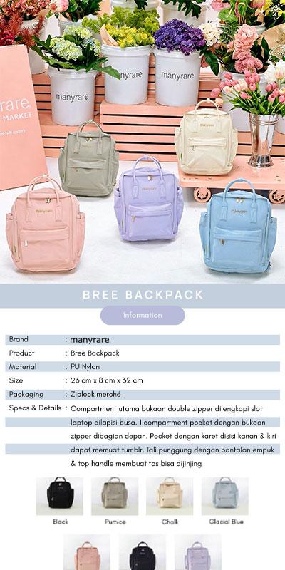 Manyrare Tas Wanita Backpack Bree - Tas Ransel Wanita dengan Desain Elegan dan Fungsi Multifungsi untuk Keseharian