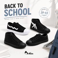 Gambar Dr. Kevin Back To School BTS Series Sepatu Sekolah Sneakers Hitam High & Low (39 - 43) - 889-108/HTM, 39 dari drkevinshoes Kota Bekasi 1 Tokopedia