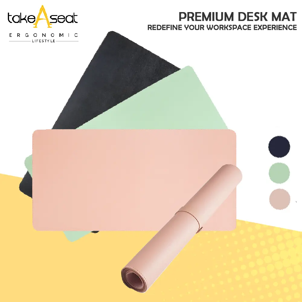 TakeAseat Premium Desk Mat | 80cm x 40cm | PVC Leather | Smooth Usage | Protect Your Table | Non Slip | Easy To Clean
