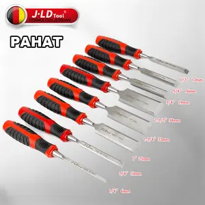 JLD Pahat Kayu Gagang Karet chisel PAHAT TUKANG KAYU Alat Wajib Ukuran 6mm-38mm Tahan Benturan Anti Slip untuk Penggemar Tukang Pahat Kayu