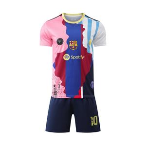 Messi Edición Especial Conmemorativa Camiseta de Fútbol con Pantalón Set Transpirable para Deporte Montañismo Senderismo y Running Regalo Ideal