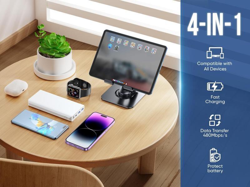 Product Introduction of New-MAGIC JOHN 4-in-1 Charging Cable, Super Fast 240W Charging with RGB Light 12