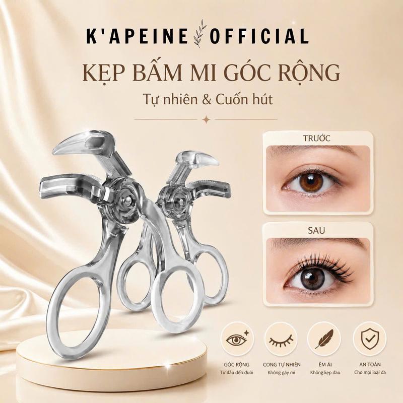 Kẹp Lông Mi Góc Rộng Có Lược Răng Thế Hệ Mới Trong Suốt Giúp Mi Cong Đều Tự…