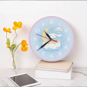 Jam Dinding Vintage karakter anak Kayu Pajangan Aesthetic Dekorasi Kamar Rumah