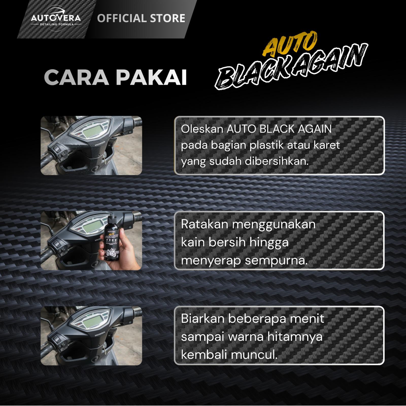 AUTOVERA - AUTO BLACKAGAIN 60ML FREE SPON APLIKATOR Penghitam Body Motor Permanen Anti Air Tagan Hingga 1 Tahun Membuat Tampilan Fresh Seperti Baru