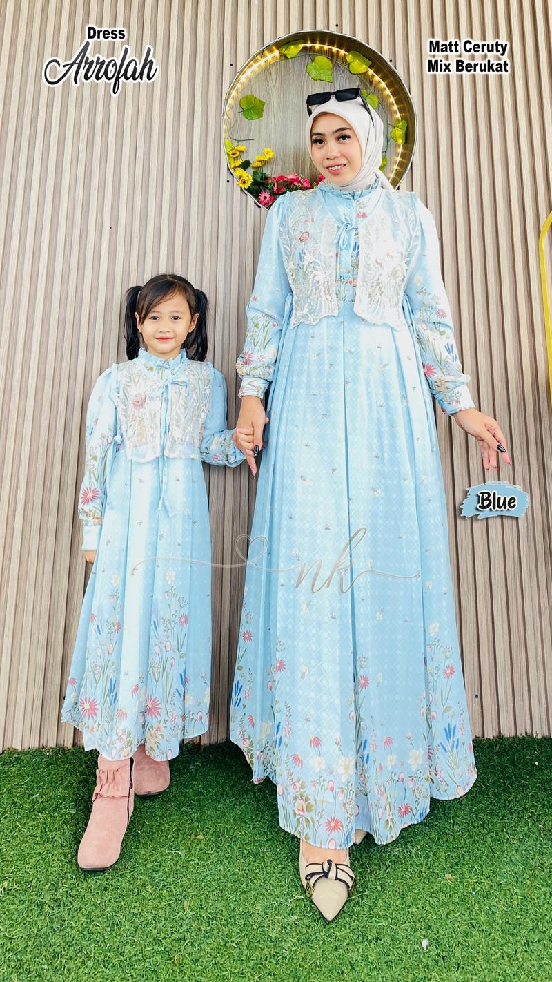 Product Introduction of DRESS NK Bisa Couple Ibu & Anak Perempuan FASHION MUSLIM REKOMENDASI GAMIS LEBARAN 2024 MEWAH KEKINIAN CERUTY SYARI / DRESS ARAFA Baju Keluarga Polos Pasangan Jilbab Mom 5