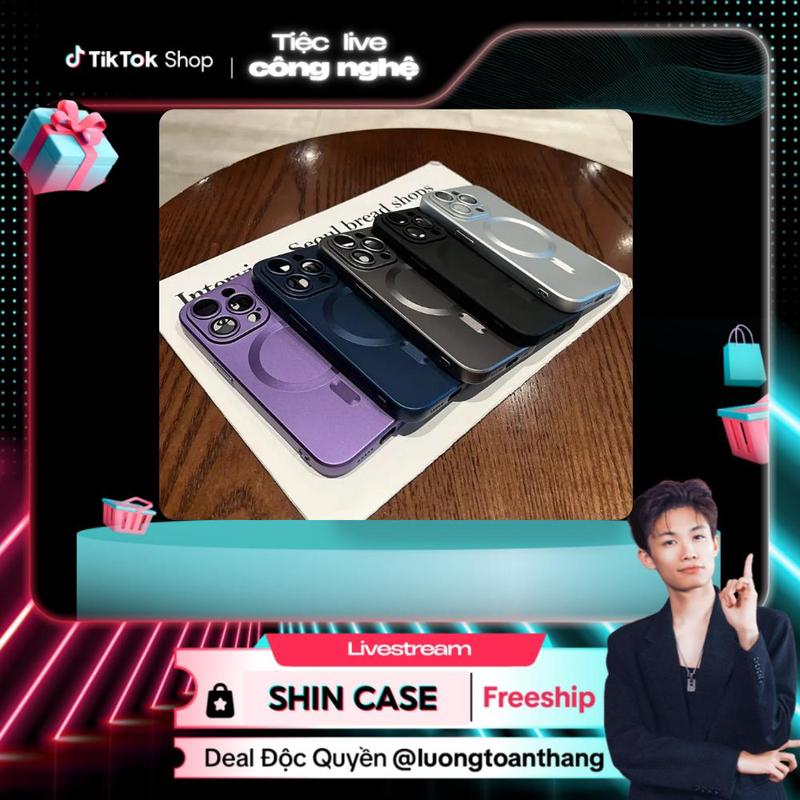 [Shin Case X Luongtoanthang712] Ốp Lưng iPhone Hỗ Trợ Sạc Không Dây Sang Trọng Chống Bám Vân Tay, Bảo Vệ Camera, Cao Cấp  - iPhone 11/12/13/14/15/16/17/Pro/Max
