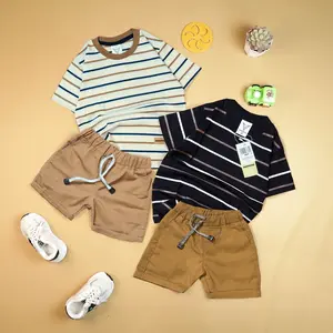 BRAVEKIDS - BROADSTRIPE SETELAN ANAK KAOS DAN CELANA COTTON COMBED 24S SABLON PLASTISOL Fashion