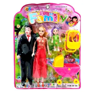 mainan anak barbie satu set family