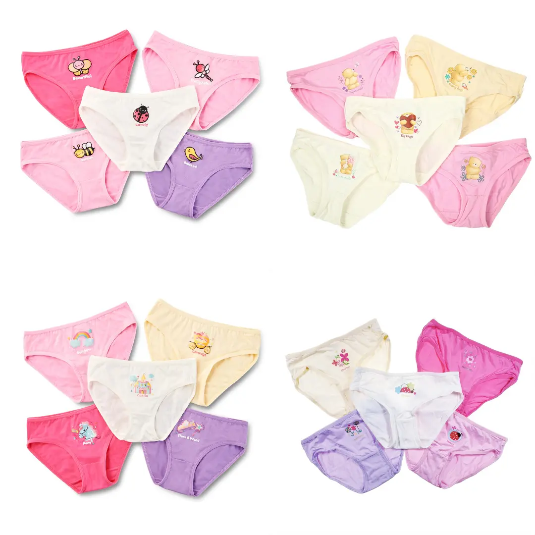 Simply Life | Girls Bamboo Underwear (Various Prints) | Pack of 5 | Kids | Girls | Bamboo | Ultra Soft | Breathable | Reusable | Anti Bacterial | Anti Odour | Hypoallergenic | Cotton Alternative