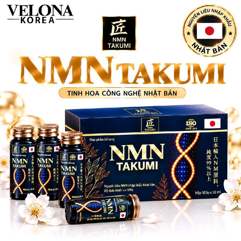 NMN TAKUMI Trẻ Hóa Cấp Tế Bào - Nguyên Liệu Nhập Khẩu Nhật Bản - Hỗ Trợ Giảm Nám, Đẹp Da, Tăng Cường Sức Khỏe