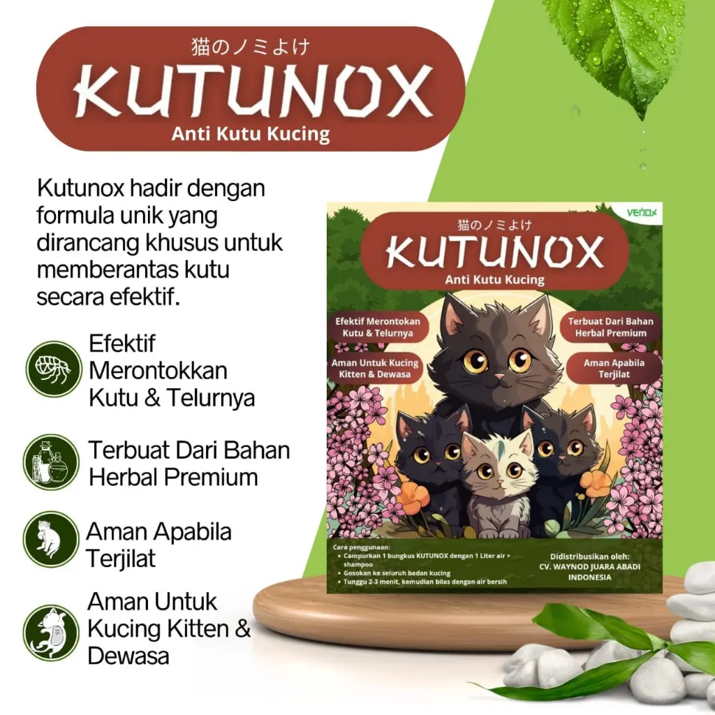 KUTUNOX ANTI KUTU - Obat Serbuk Anti Kutu Kucing Pembasmi Kutu Kitten Adult Flea Tick