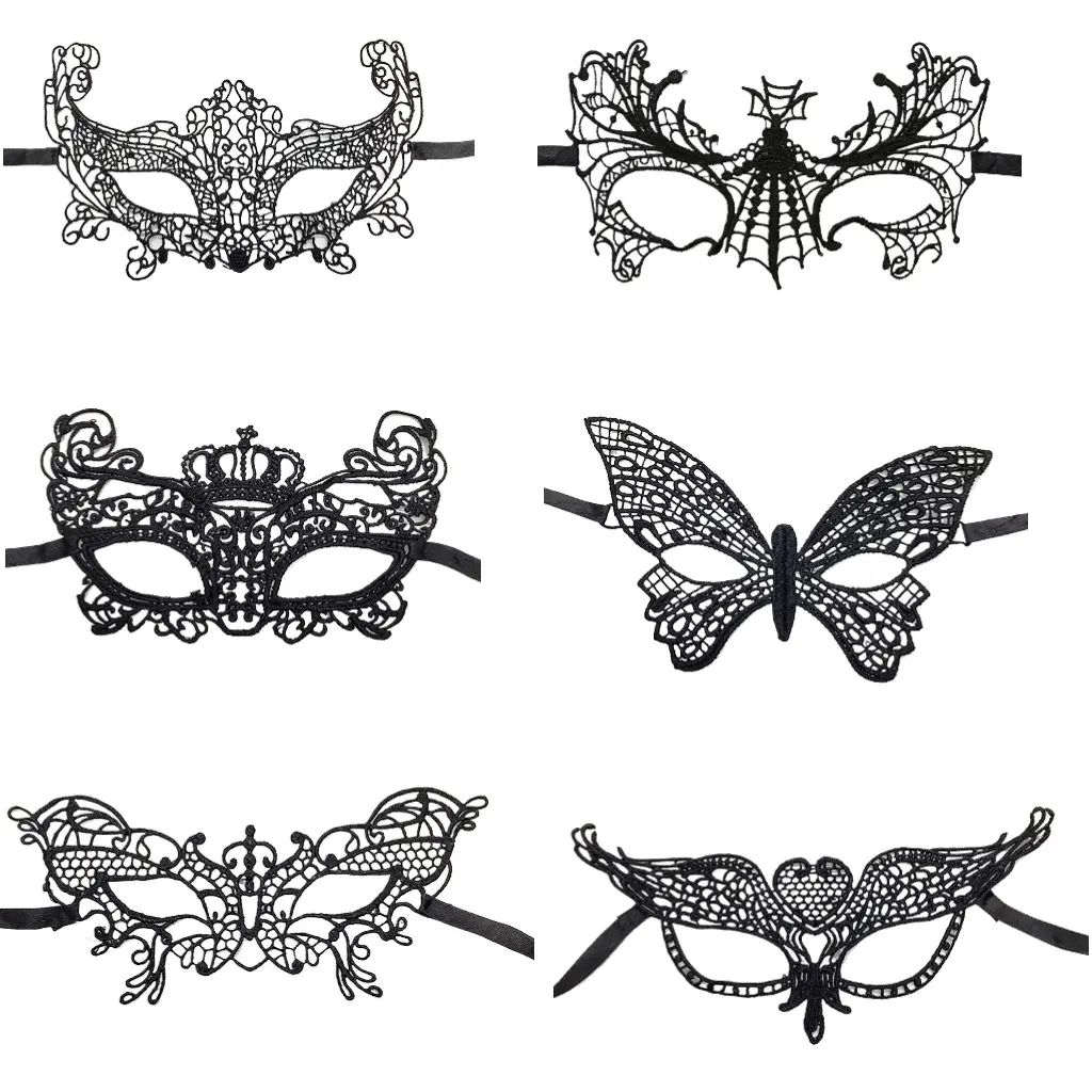 1 pc Black lace mask suitable for costume parties, dances, Halloween, Christmas, Venice parties