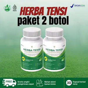 HERBA TENSI PAKET 2 BOTOL - Herbal kapsul Premium Sirkulasi Darah & Tekanan, kolesterol, hipertensi, asam urat gula darah kotor dan darah beku. BPOM HALAL MUI