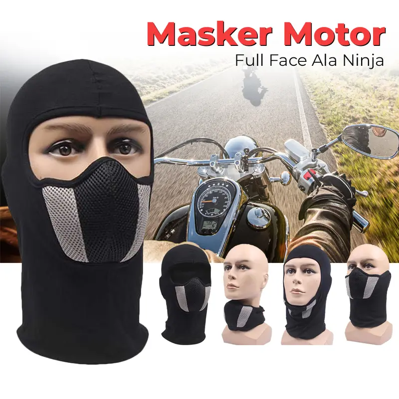 COD Herobiker Masker Motor Full Face Ala Ninja - HR45 TERLARIS 0