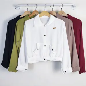 KEMEJA WANITA POLOS CASUAL CRINKLE LENGAN PANJANG Baju Atasan