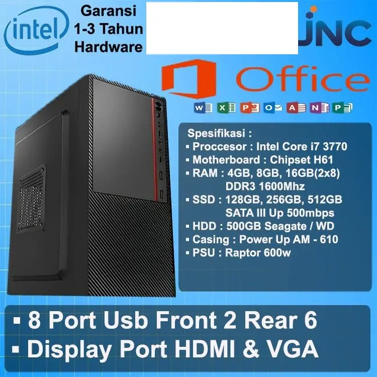 PC / CPU / Komputer Rakitan Intel Core i7 3,4Ghz Baru Garansi 1 Tahun