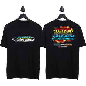 QQ KAOS PASUKAN ANTI LIBUR KITA ADALAH ORANG CAPEK YANG SELALU BILANG OKE GAS AYO BOS PAKAIAN PRIA TSHIRT