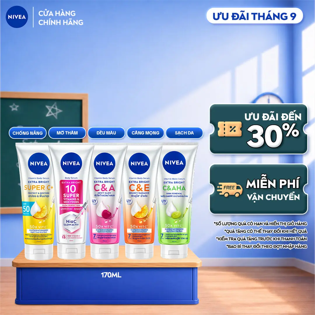 Tinh Chất Dưỡng Thể NIVEA Extra Bright Giúp Da Sáng Mượt & Làm Mờ Vết Thâm Sạm - 99195/93824/80372/84374/99197