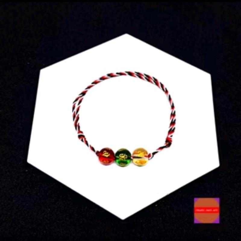 Gekang tridatu tiga batu mantra tibet Elegan Gelang Tali Bracelets Biru Kuning Benang 3