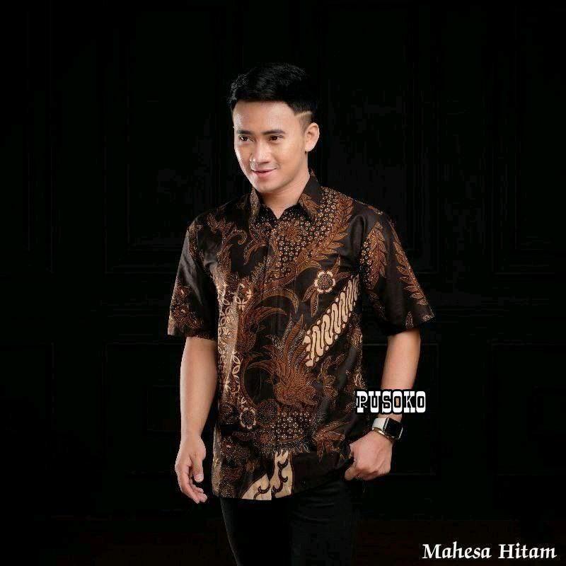 Baju Batik Pria Lengan  Pendek  100 ribu Dapat 4 Pcs M L XL XXL Kain Polyester Seragam 6
