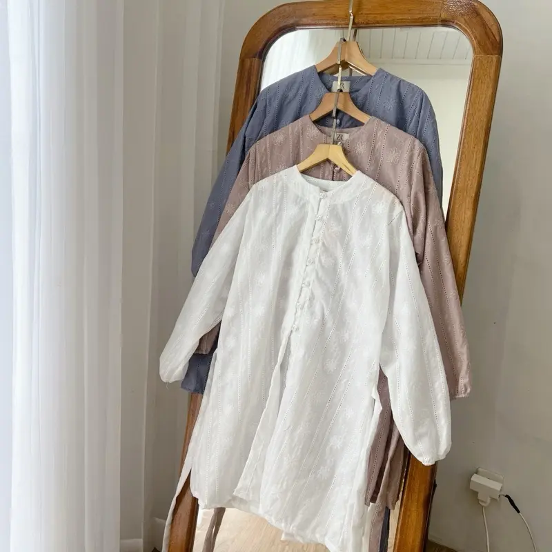 ZR fashion - Azzura Tunik Linen Bordir Bunga Muslim Panjang 7