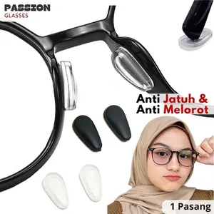 1 Pasang Nosepad Kacamata Anti Jatuh Melorot Bahan Silicone Gel Empuk Model Stiker Bantalan Hidung Kacamata - Glasses