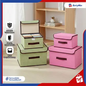Storage Box 2 In 1 Kotak Organizer Tempat Penyimpanan Baju Pakaian Lipat Serbaguna