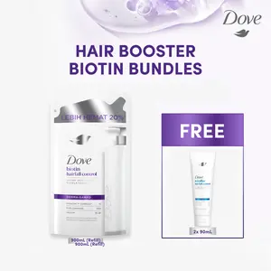[SPECIAL PROMO} Dove Paket Hair Care Anti Rontok Dove Shampoo Biotin 900ml Pouch/ 750ml FREE Conditioner