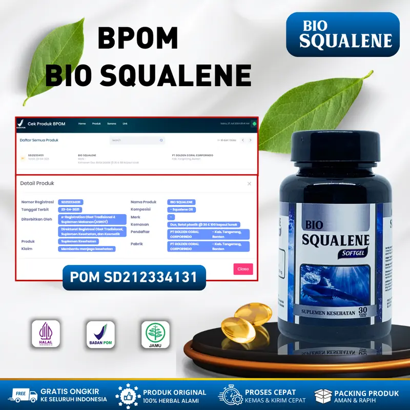 Bio Squalene Untuk Jantung Dan Sesak Nafas Atasi Jantung Bengkak Jantung Berdebar Debar Jantung Lemah dan Lambung Jantung Bocor Dewasa dan Anak Asli Original 1