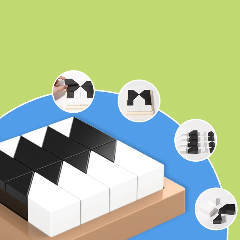 Hidden Blocks Warna Hitam dan Putih Mainan Puzzle Edukasi Anak 2
