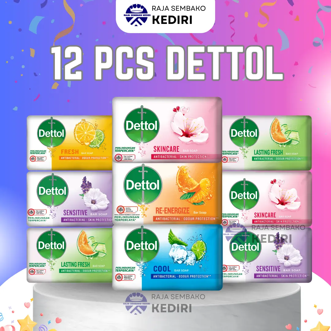 12 PCS SABUN DETTOL 60 GRAM MURAH MIX CAMPUR