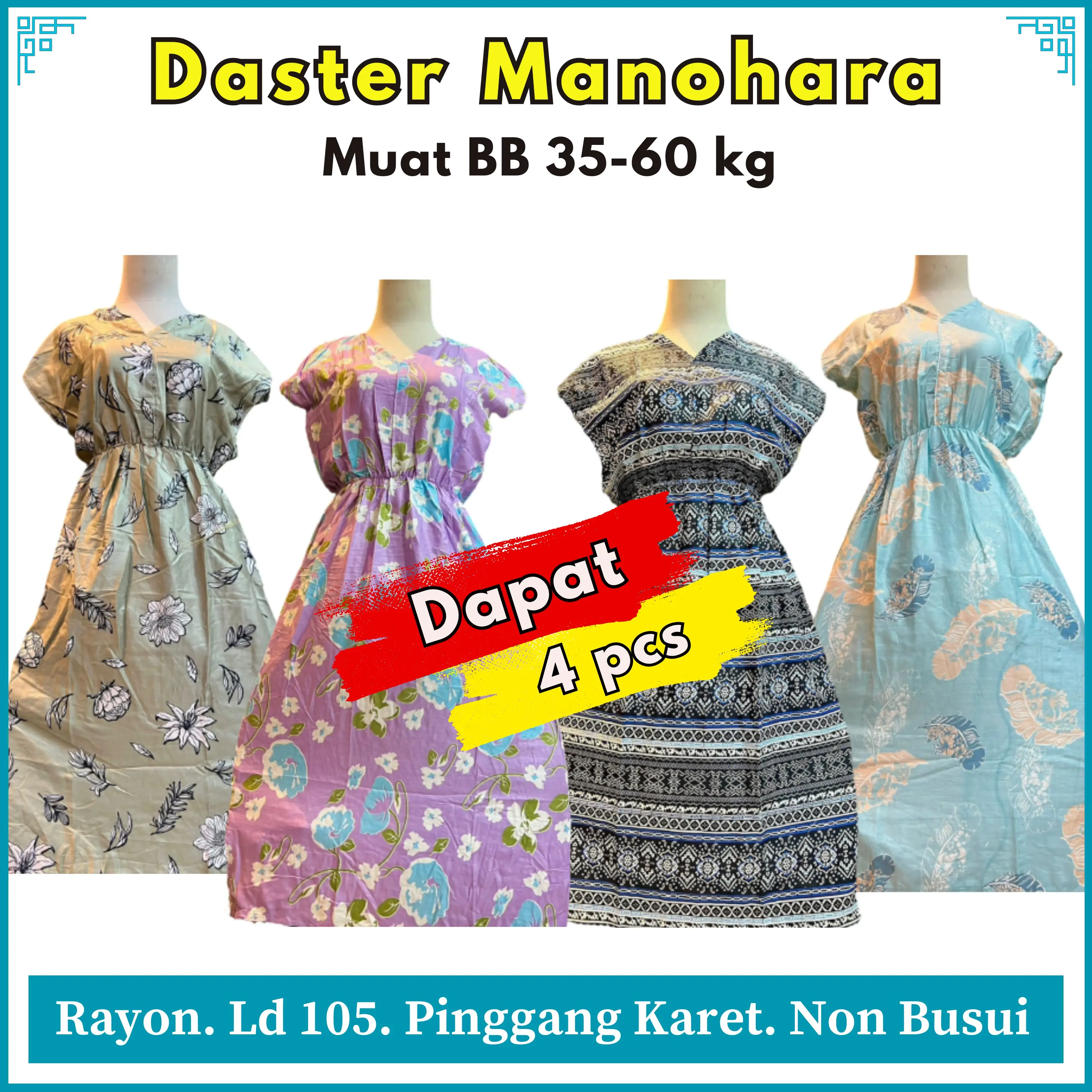 Daster Manohara isi 4pcs dan 6 pcs Daster remaja mama muda daster Cantik