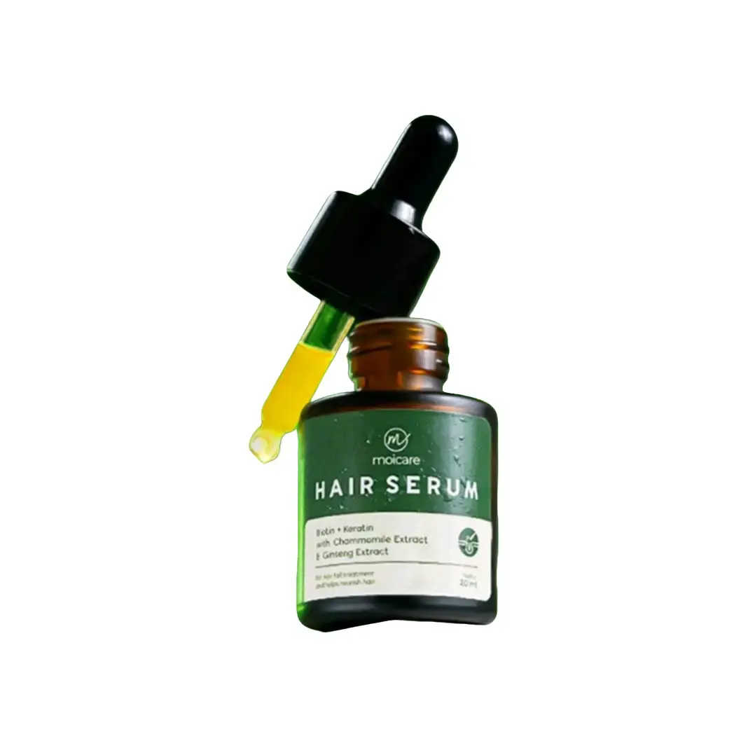 Moicare Hair Serum - Anti Hair Fall Treatment With Biotin Keratin Ginseng Chammomile Extract Mengatasi Rambut Kering & Rontok Mengkilaukan Menyuburkan Menghaluskan Rambut Perawatan Haircare