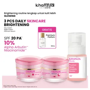 KHANZUA Skincare ANTI GAGAL 10% Alpha Arbutin dan 5% Niacinamide Krim Siang dan Malam Bonus Premium Serum Wajah