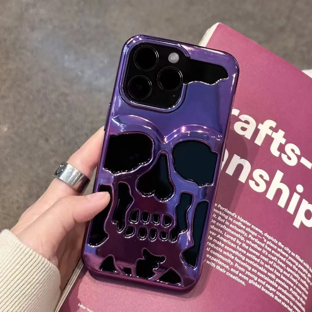 WH - Casing Ponsel Modis Mewah untuk iPhone 15 14 13 12 11 Pro Max, Casing Ponsel Kerangka Lembut Berongga Unik, Pelindung Penuh Berlapis Dilapisi, Casing Ponsel Kerangka Lembut Berongga untuk iPhone 15 14 13 12 11 Pro Max