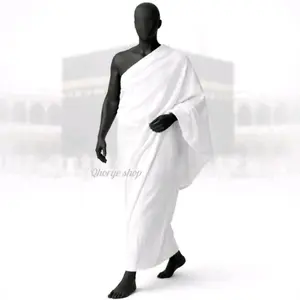Kain Ihram Pria Dewasa JUMBO Putih Ukuran 110×280cm Perlengkapan Haji Umroh Nyaman Bebas Gerak Big Size