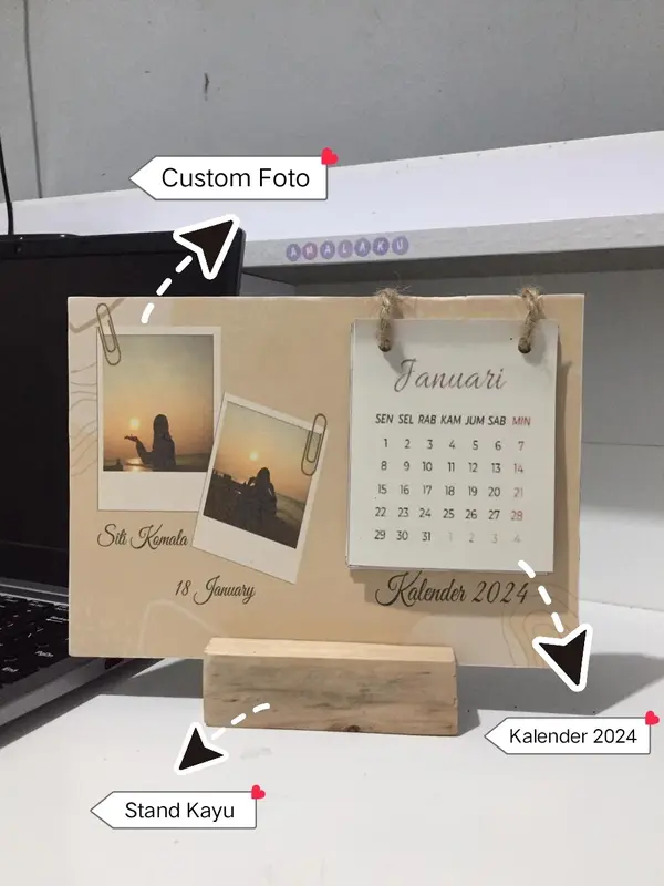 Kalender custom 2025/kalender duduk/kalender meja/ kalender kantor Foto 3