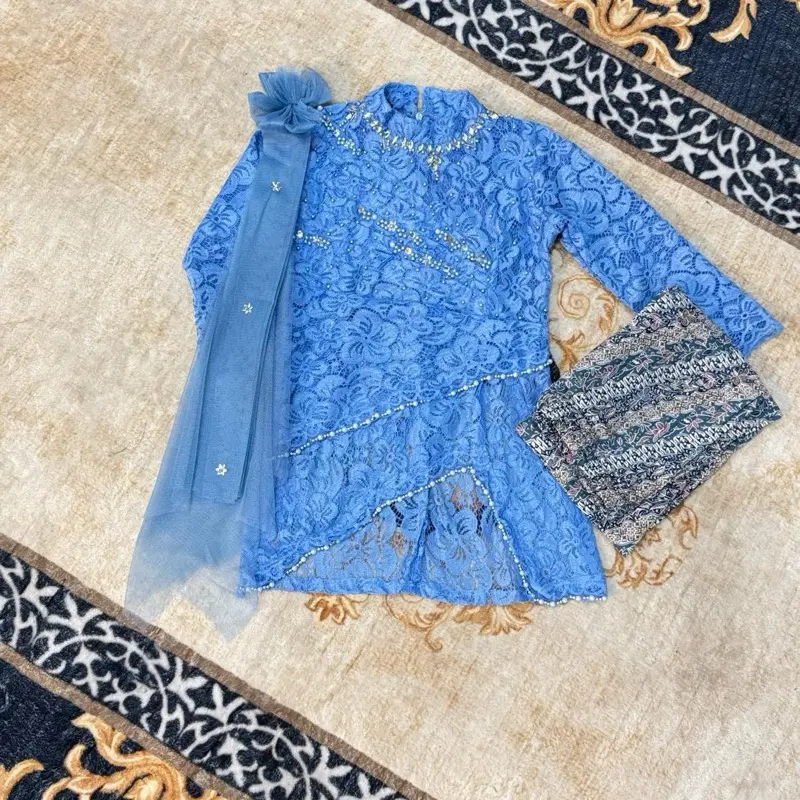 Kebaya Anak Selena Setelan Baju Anak Usia 4-12 tahun Kebaya Brukat Anak Perempuan 6