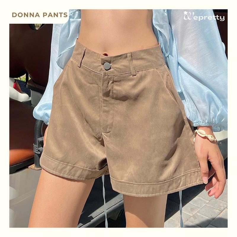Q05 Donna Pants Wepretty Quần Short Nữ Chất Vải Kaki Mềm Nhiều Màu Dễ Phối Đồ Phong Cách Hàn Quốc Nhẹ Nhàng Nữ Tính 0