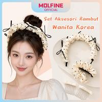 Gambar MOLFINE Set Aksesori Rambut Wanita Modis 4 Pcs/Jepit Pisang Polka Dot Satin Berlipat/Jepit Rambut Sisir Poni Berbentuk Pita Kupu-Kupu/Bando Polka Dot Dengan Pita Kupu-Kupu/Hitam Putih - Putih 4PCS dari Molfine Shop Kab. Tangerang 1 Tokopedia