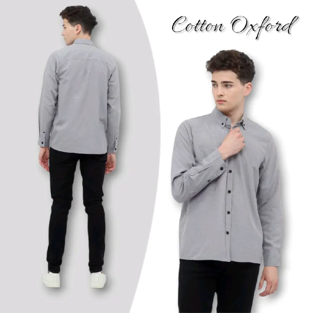 KEMEJA CASUAL BASIC PRIA LENGAN PANJANG KATUN OXFORD PREMIUM Nyaman