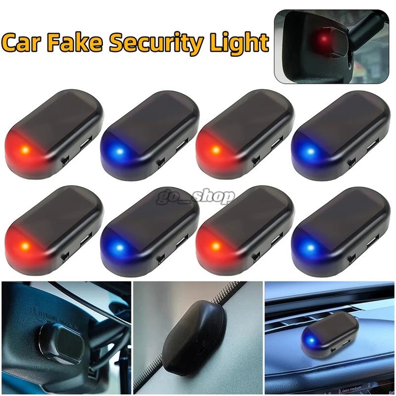 Car Solar Powered Security Dummy Alarm Wireless Warning Anti-Theft Caution Lamps LED Flashing Imitation Decorative Lights 1