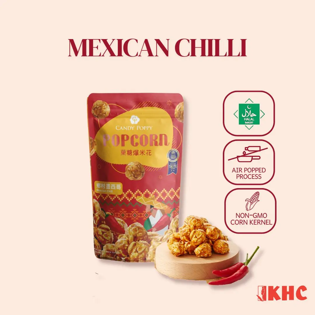 Candy Poppy Mexican Chili Popcorn 50g - Spicy Snack - Crispy