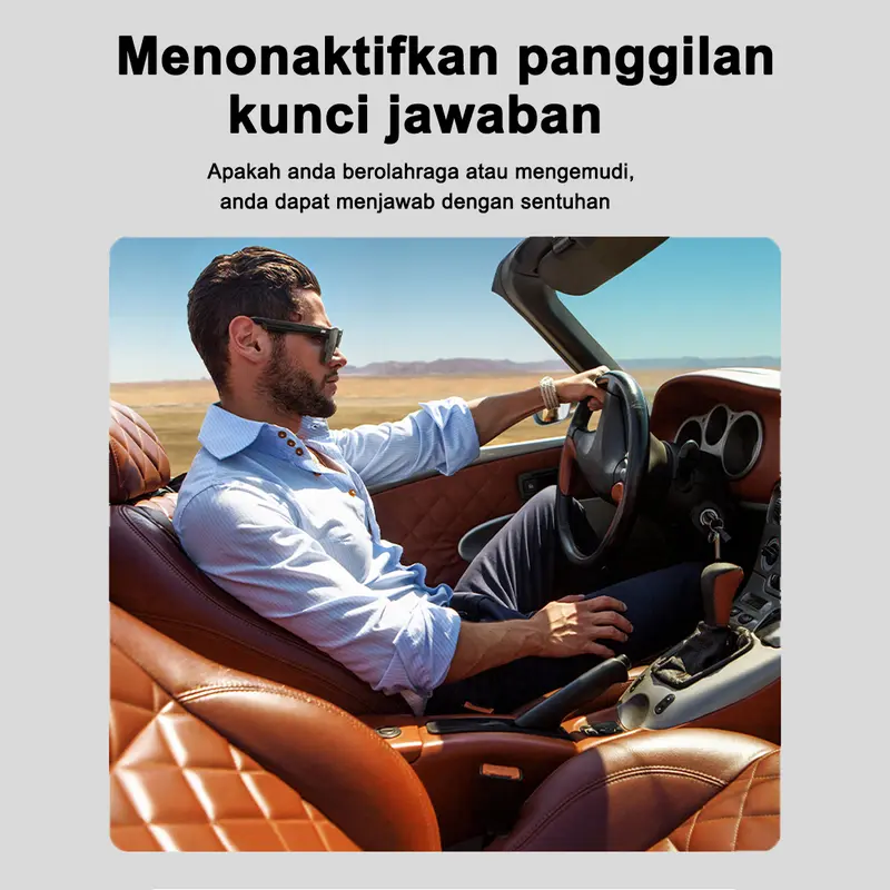 【Super Sale】Hyundai HY-C8 Headset Kacamata Bluetooth Pintar Teknologi Hitam Kacamata Hitam Olahraga Mengemudi Sepeda Motor Antibocor Kacamata Hitam Multifungsi Earphone Headphone Wireless Bass Microphone 2