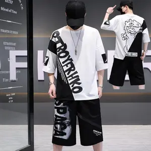 Setelan Pria Kaos Distro Kombinasi Celana Pendek Pria Mukzhop Kaos / Oblong / Tshirt / Celpen Setelan Boyer Panjang Dewasa Keren Polos Casual Cowok Katun